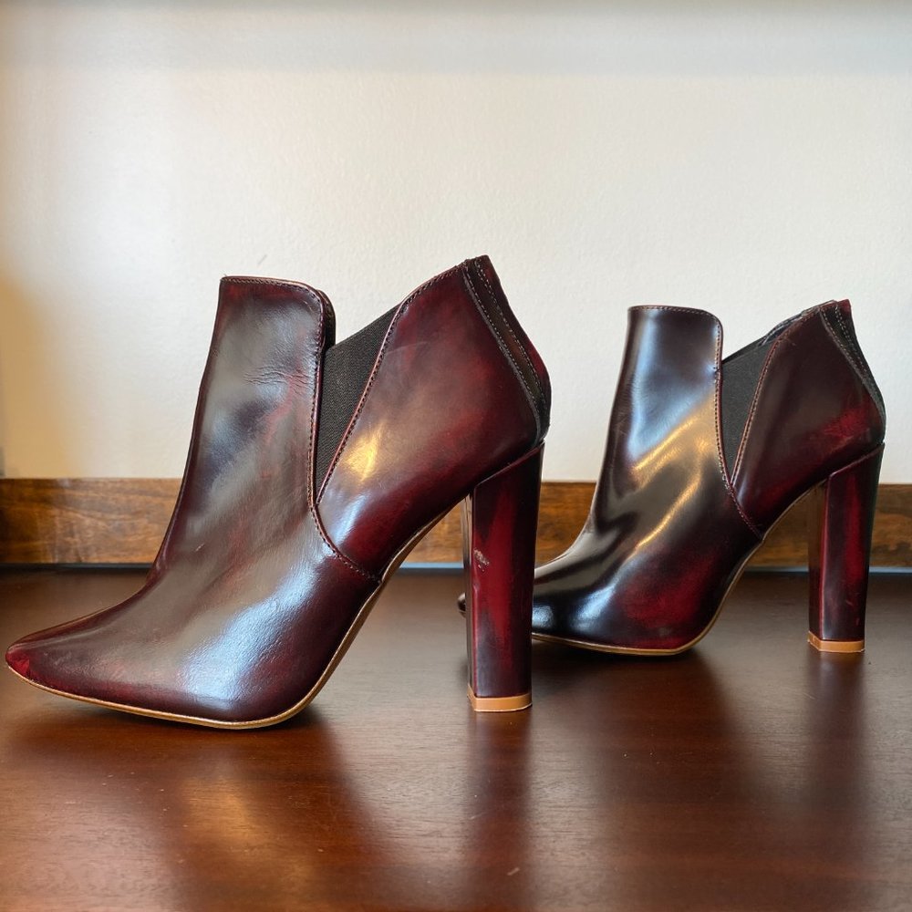 Zara Collection By Basic Distressed Red Heeled Bo… - image 8